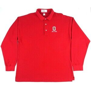 VTG Bowman Sportswear Ohio ST Buckeyes Mens XL Long Sleeve Polo Rugby Shirt Red